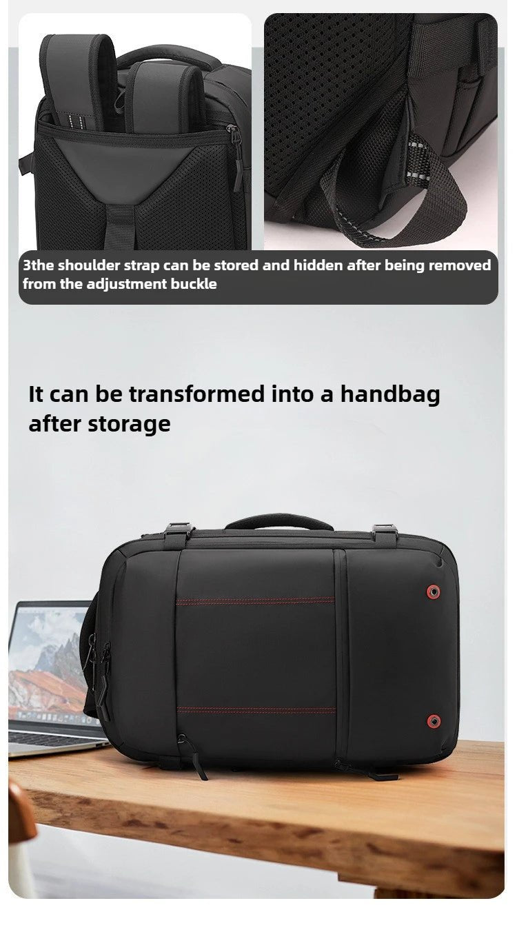 Vacuum Compression Mens Backpack Expandable Large Capacity Multi functional Laptop Bag Short Trip Travel Hiking Pack - Ai - TechWorld