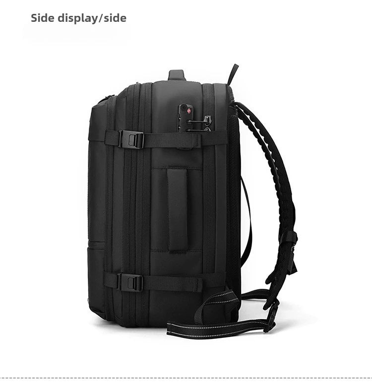 Vacuum Compression Mens Backpack Expandable Large Capacity Multi functional Laptop Bag Short Trip Travel Hiking Pack - Ai - TechWorld