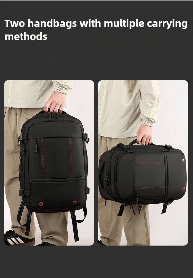 Vacuum Compression Mens Backpack Expandable Large Capacity Multi functional Laptop Bag Short Trip Travel Hiking Pack - Ai - TechWorld