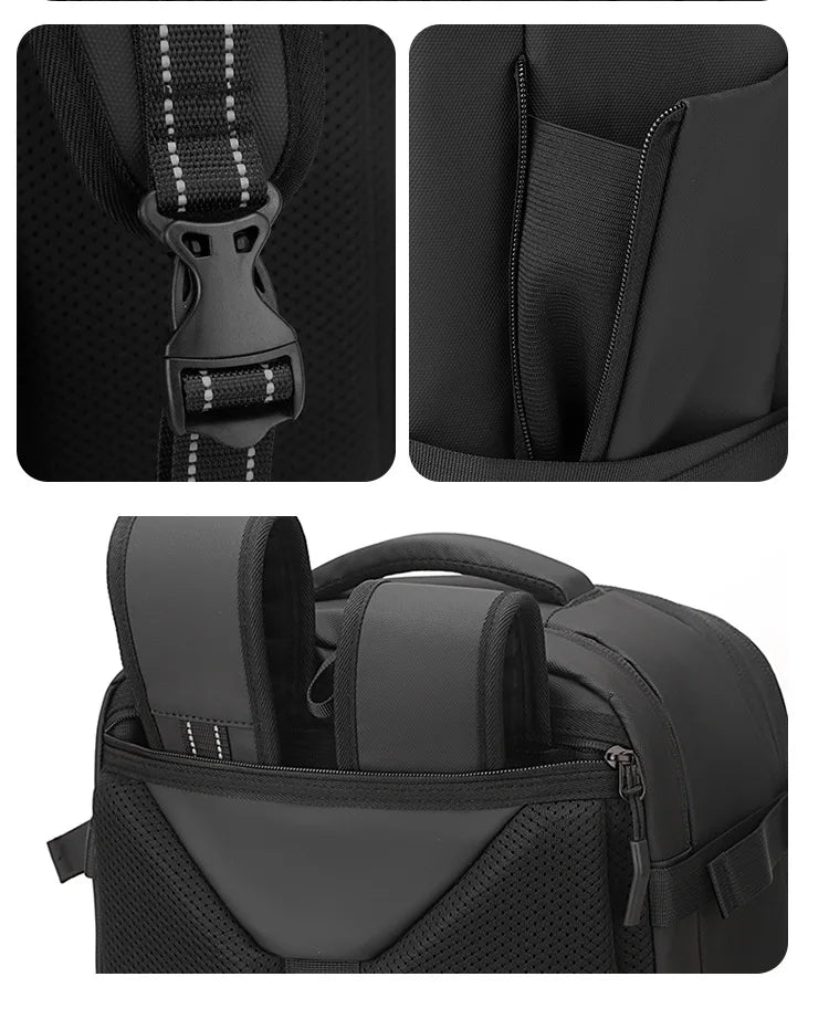 Vacuum Compression Mens Backpack Expandable Large Capacity Multi functional Laptop Bag Short Trip Travel Hiking Pack - Ai - TechWorld