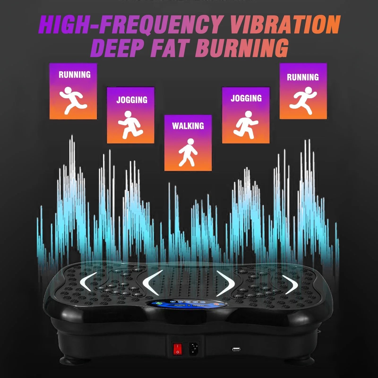 Vibration Plate Exercise Machine Fat - Burning Full Body Workout Power Vibration n Resistance Bands Fitness Equipmen Weight Loss - Ai - TechWorld