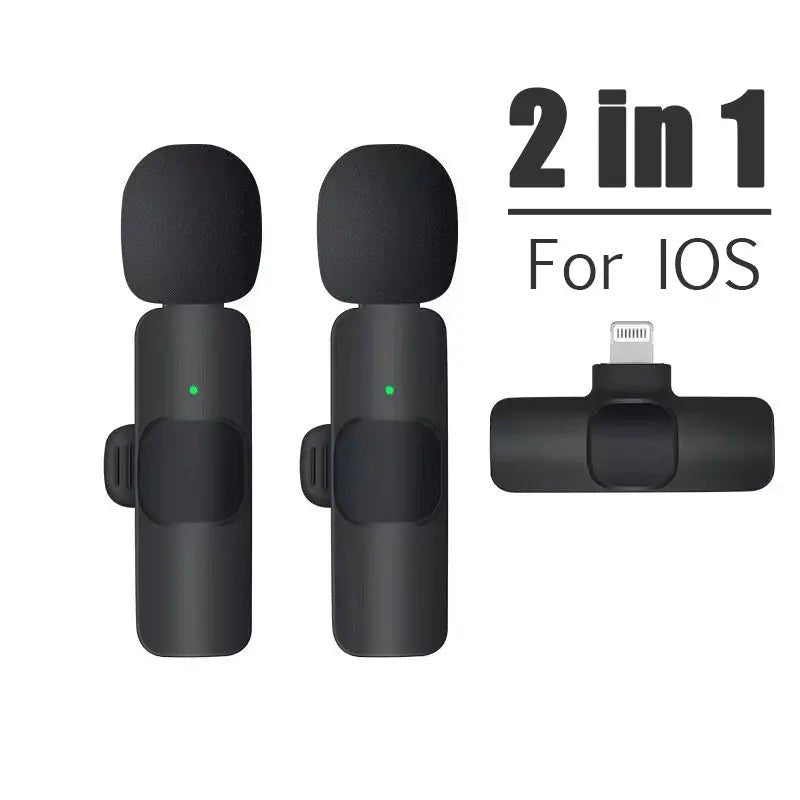 Wireless Lavalier Microphone Audio Video Recording Mini Microphone for iPhone Android Phone Live Broadcast Gaming Mic Portable Ai-TechWorld
