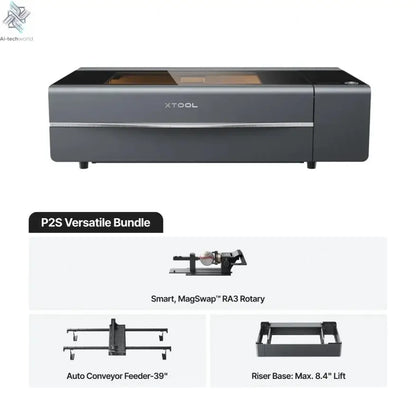 xTool P2S 55W CO2 Laser Cutter Laser Engraver Machine, Smart Dual 16MP Cameras, 3D Curved Cylinder Engraving, Wood Metal Acrylic - Ai-TechWorld