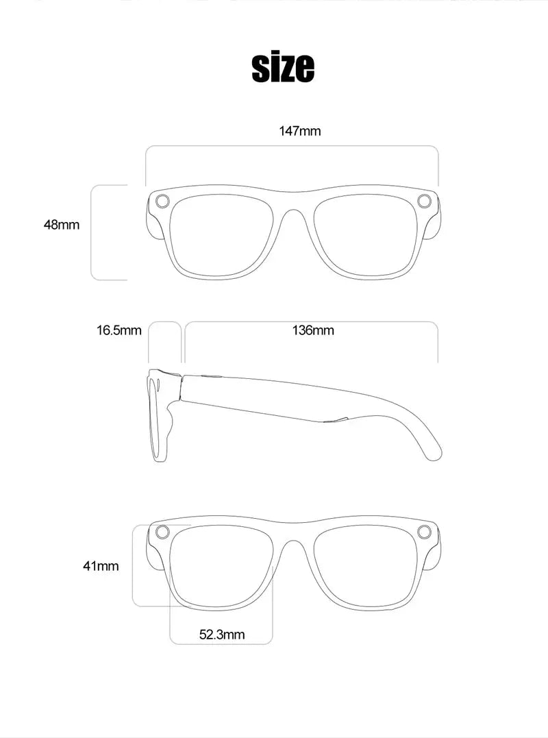 Xiaomi 6K HD AI Smart Camera Glasses 100MP 260mAh Long - lasting Battery Voice Assistant Control Music Calling Sport Smart Glasses - Ai - TechWorld