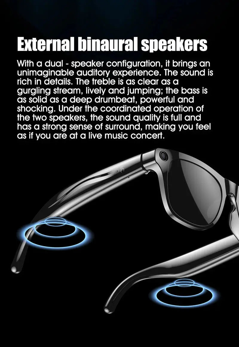 Xiaomi 6K HD AI Smart Camera Glasses 100MP 260mAh Long - lasting Battery Voice Assistant Control Music Calling Sport Smart Glasses - Ai - TechWorld