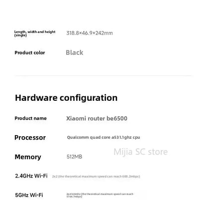 Xiaomi Mijia Router BE6500 WiFi 7 6500M Full 2.5G Network Port 4 - core Qualcomm Processor loT Smart Linkage Network Security Home - Ai - TechWorld