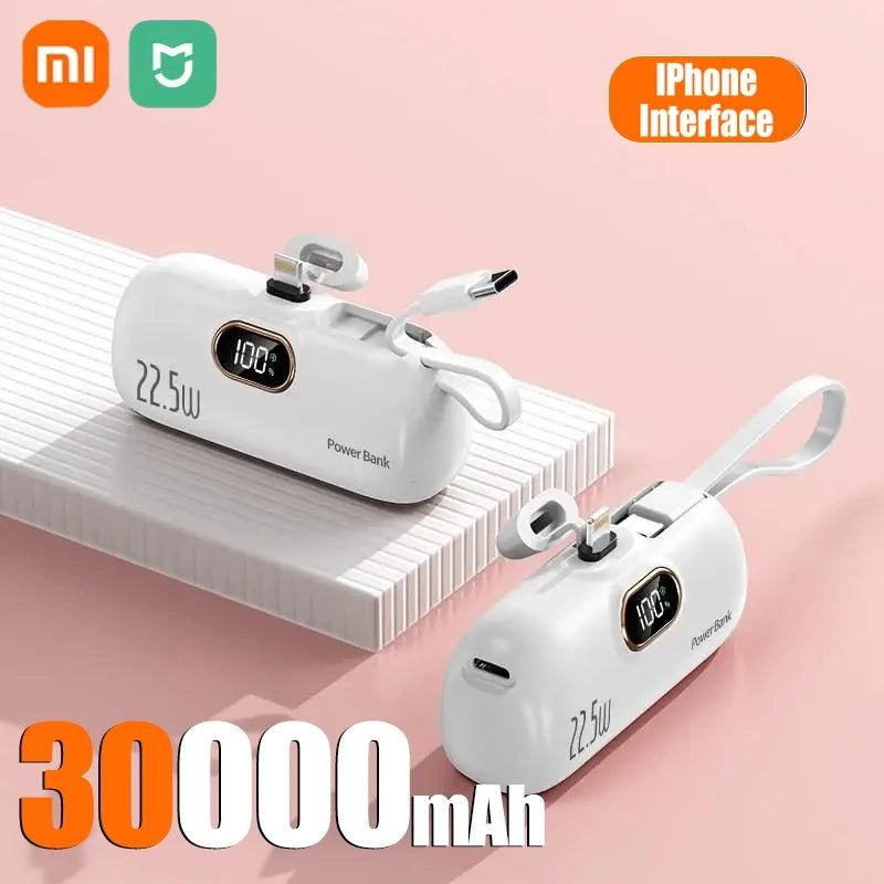 Xiaomi Mini Convenient Mobile Power Bank 30000mah Portable Fast Charging suitable for iPhone 16 15 14 Samsung External Battery Ai-TechWorld