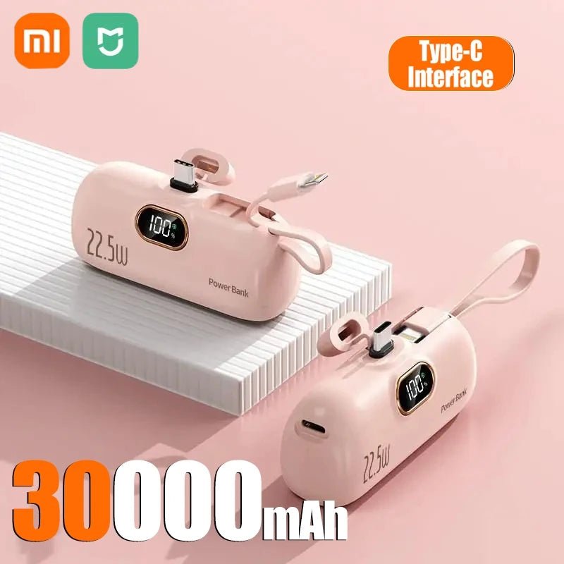 Xiaomi Mini Convenient Mobile Power Bank 30000mah Portable Fast Charging suitable for iPhone 16 15 14 Samsung External Battery - Ai - TechWorld