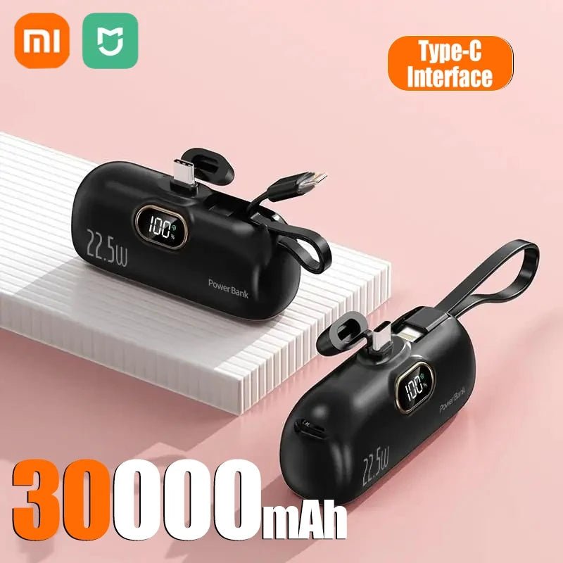 Xiaomi Mini Convenient Mobile Power Bank 30000mah Portable Fast Charging suitable for iPhone 16 15 14 Samsung External Battery - Ai - TechWorld