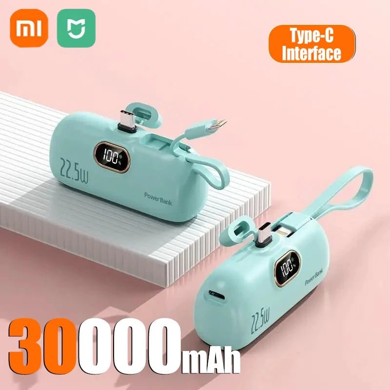 Xiaomi Mini Convenient Mobile Power Bank 30000mah Portable Fast Charging suitable for iPhone 16 15 14 Samsung External Battery - Ai - TechWorld