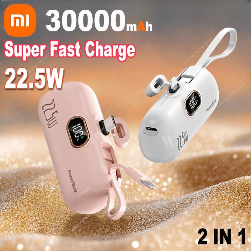 Xiaomi Mini Convenient Mobile Power Bank 30000mah Portable Fast Charging Suitable For iPhone 16 Samsung Xiaomi External Battery Ai-TechWorld