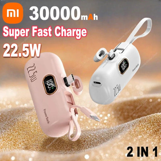 Xiaomi Mini Convenient Mobile Power Bank 30000mah Portable Fast Charging Suitable For iPhone 16 Samsung Xiaomi External Battery Ai-TechWorld